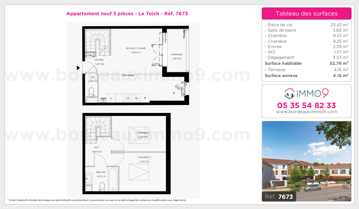 Plan et surfaces, Programme neuf Teich Référence n° 7673
