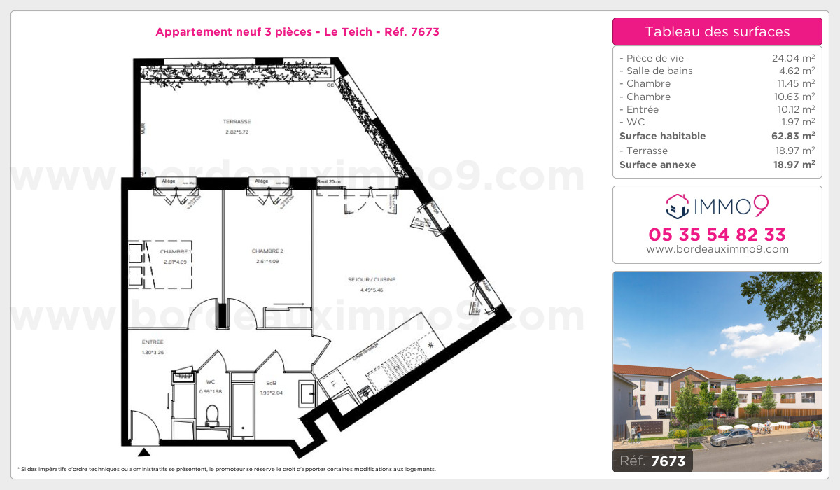 Plan et surfaces, Programme neuf Teich Référence n° 7673
