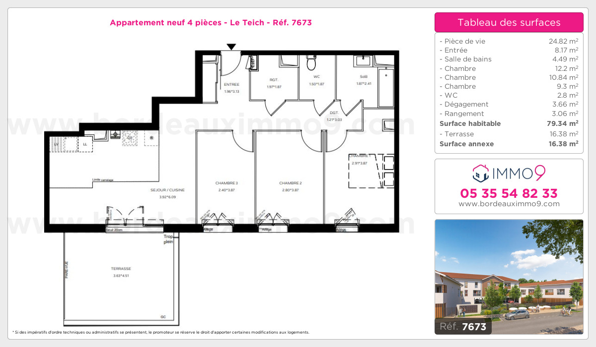 Plan et surfaces, Programme neuf Teich Référence n° 7673