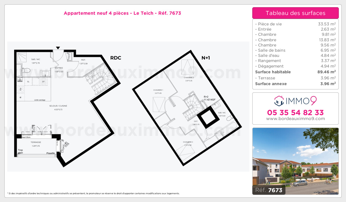 Plan et surfaces, Programme neuf Teich Référence n° 7673