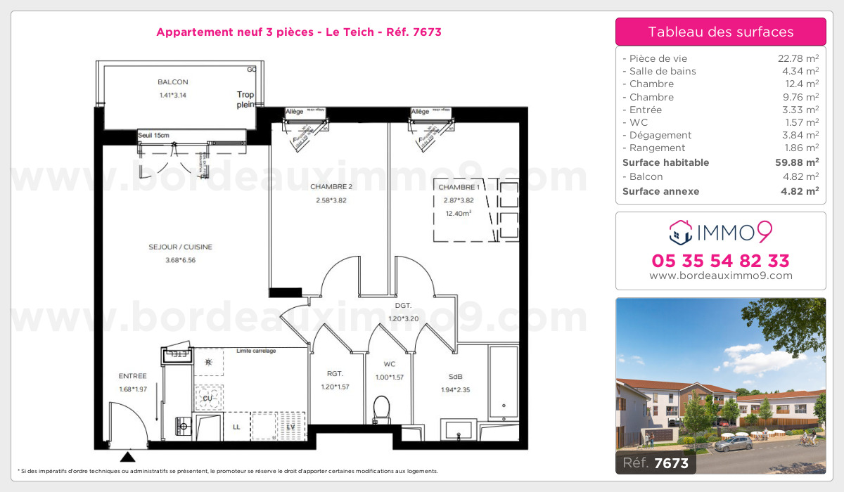 Plan et surfaces, Programme neuf Teich Référence n° 7673