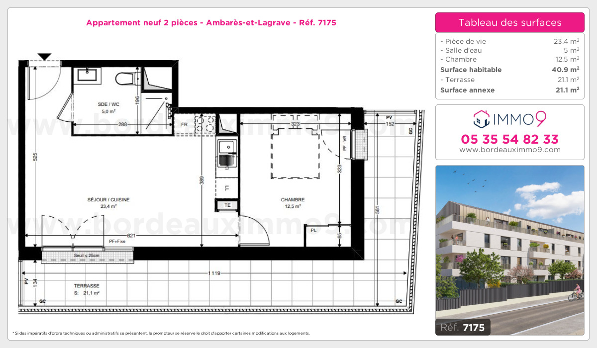 Plan et surfaces, Programme neuf Ambarès-et-Lagrave Référence n° 7175