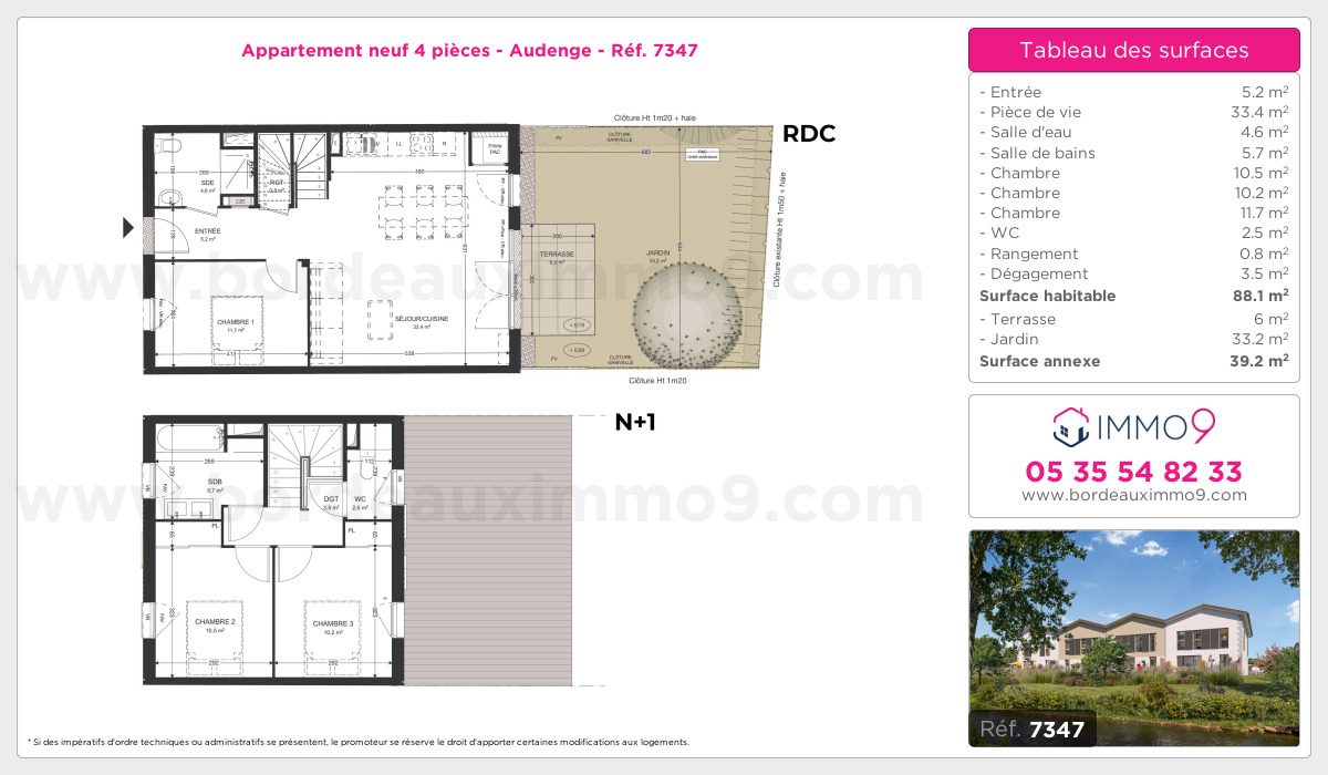 Plan et surfaces, Programme neuf Audenge Référence n° 7347