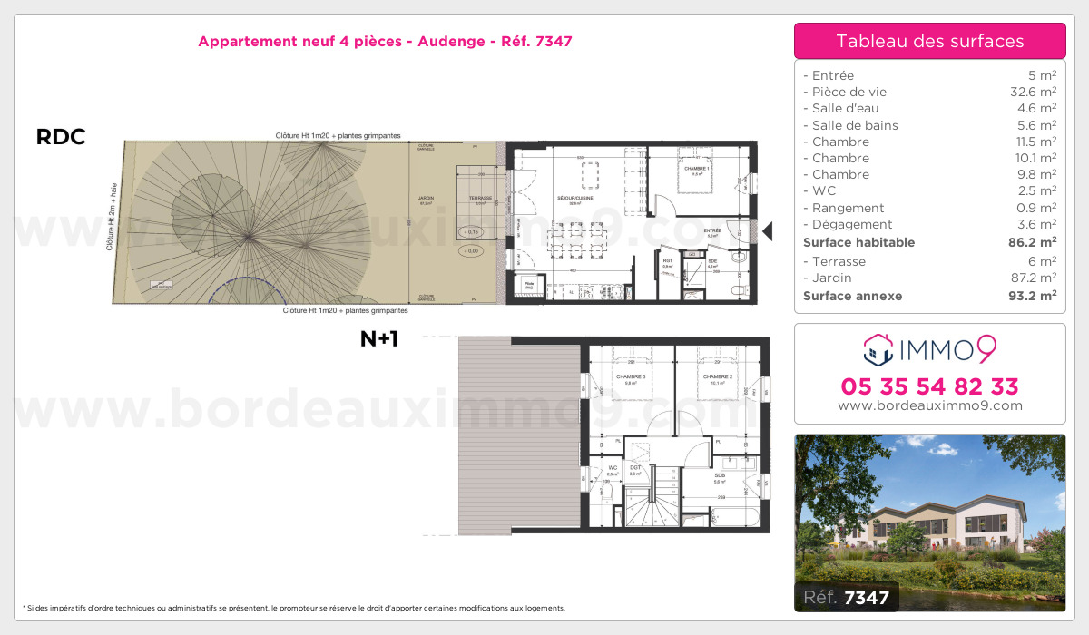 Plan et surfaces, Programme neuf Audenge Référence n° 7347