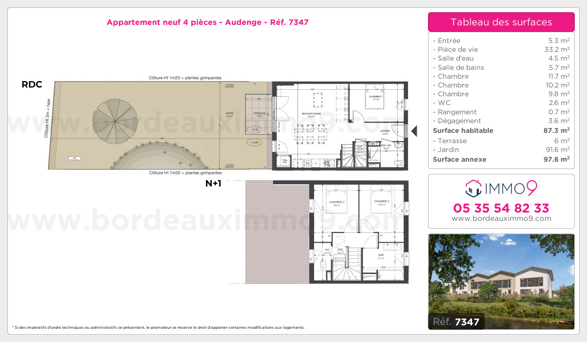 Plan et surfaces, Programme neuf Audenge Référence n° 7347
