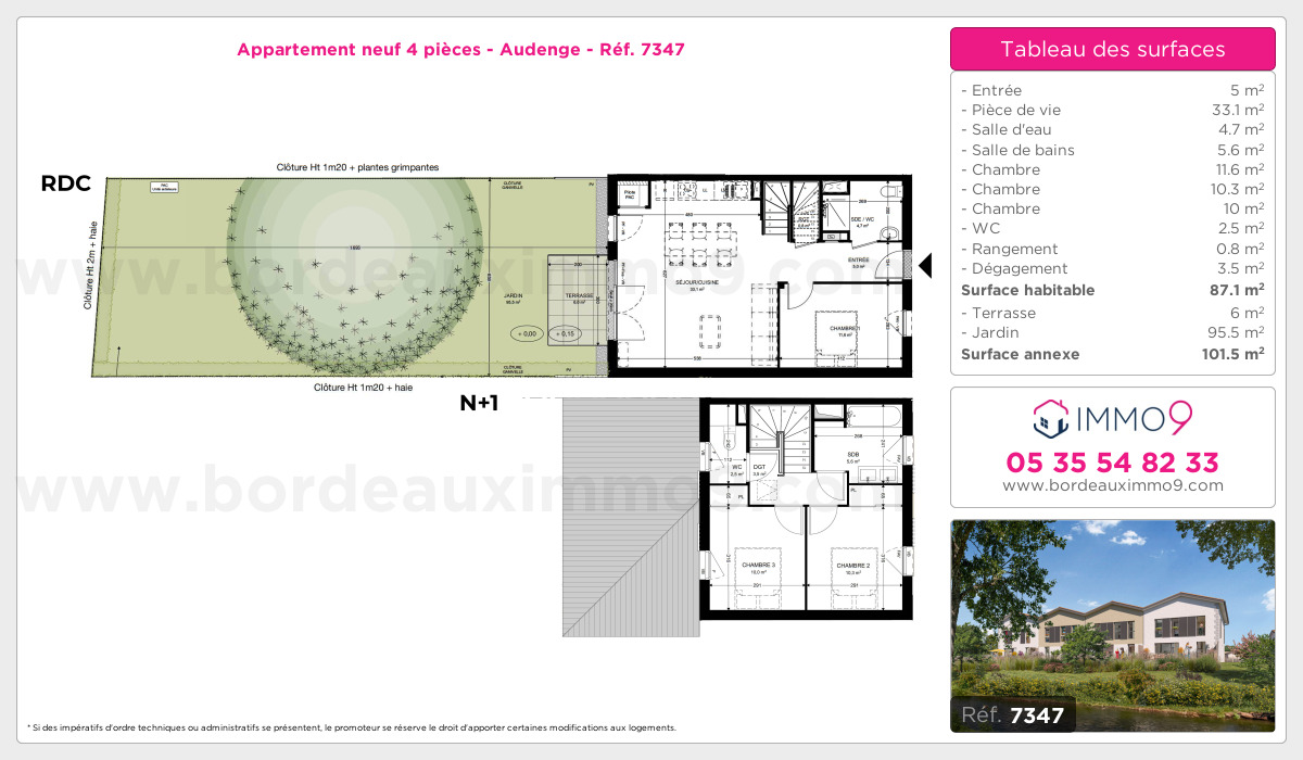 Plan et surfaces, Programme neuf Audenge Référence n° 7347