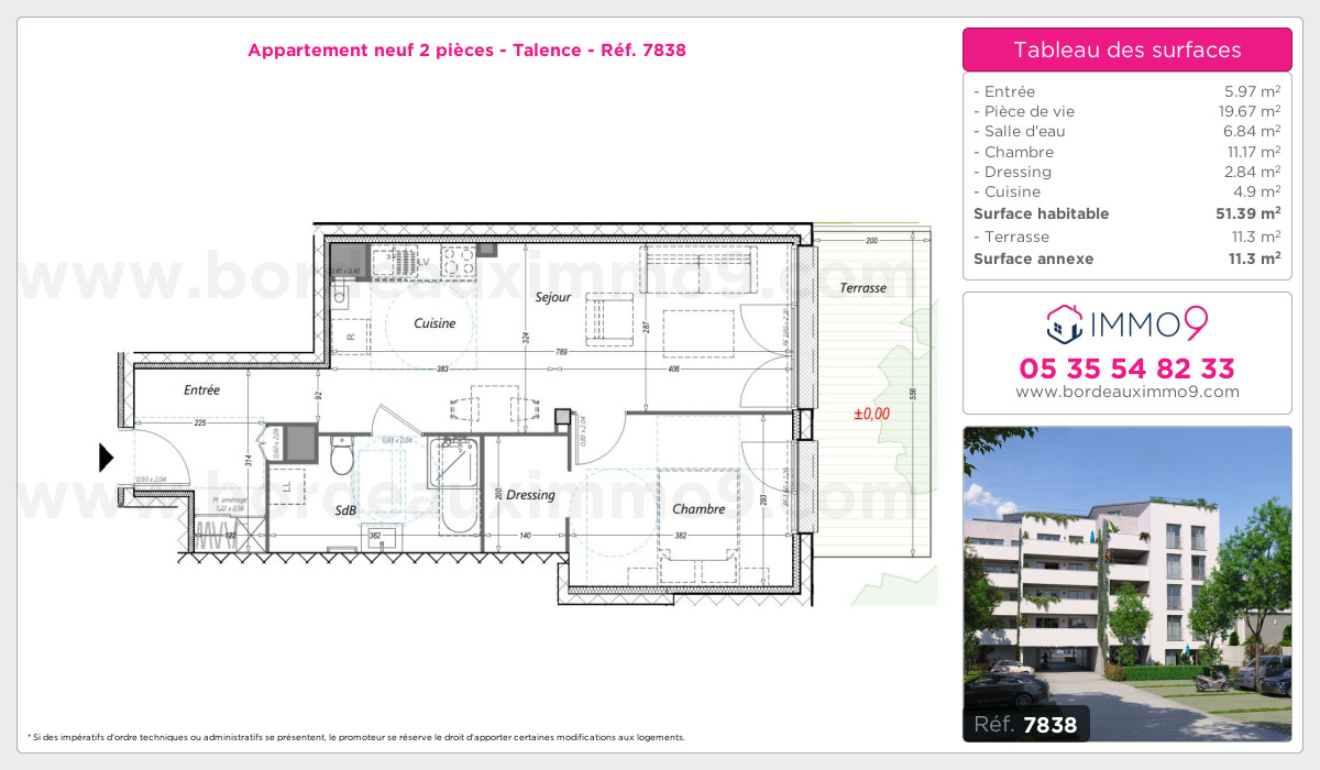 Plan et surfaces, Programme neuf Talence Référence n° 7838